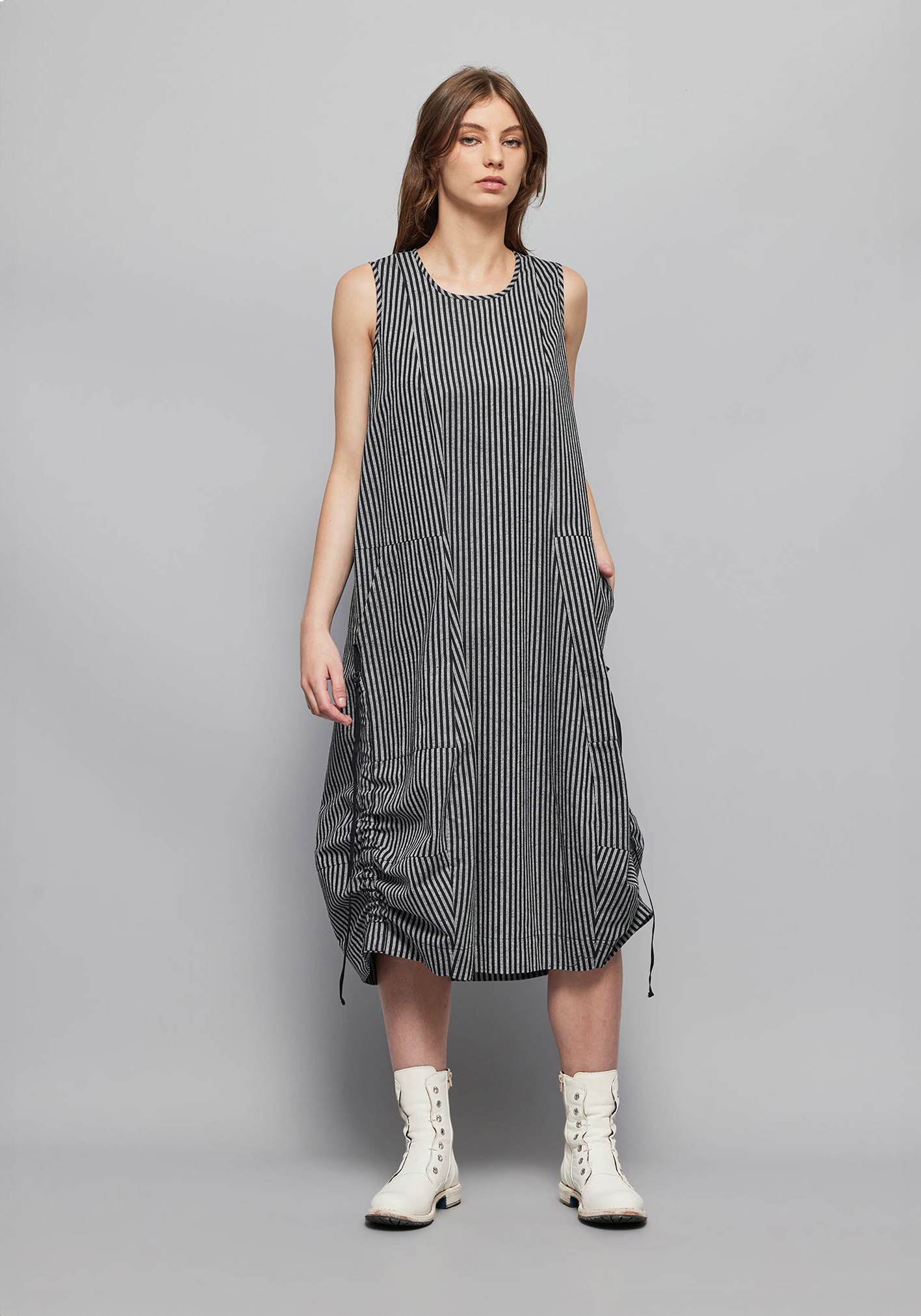 buy the latest Discord Sleeveless Dress - Stripe online