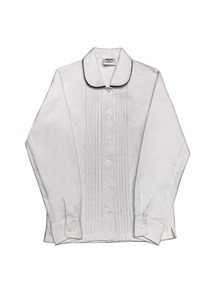 buy the latest Nbcs Years 7-10 Girls Long Sleeve Dobby Blouse Navy Piping  online